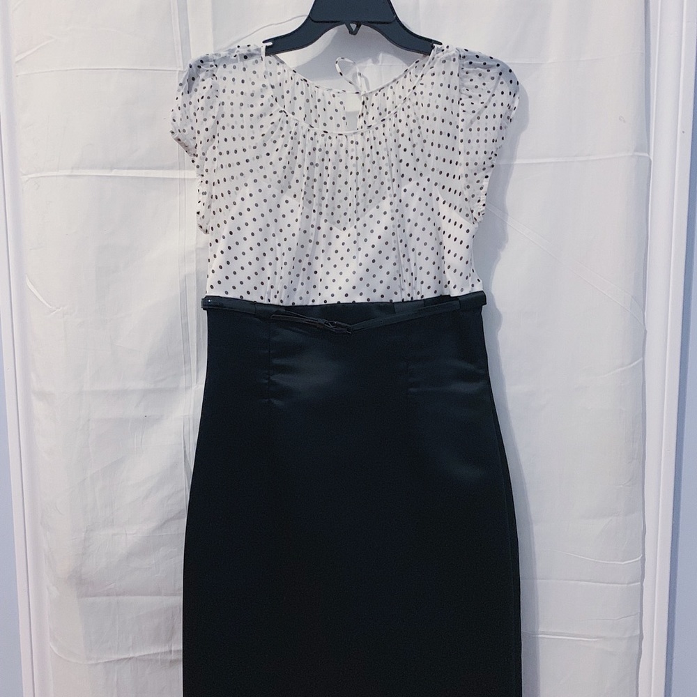 Elie Tahari black and white silk evening dress